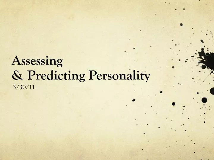 assessing predicting personality