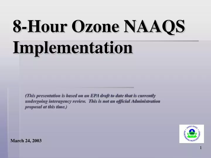 8 hour ozone naaqs implementation