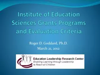 Institute of Education Sciences Grants Programs and Evaluation Criteria