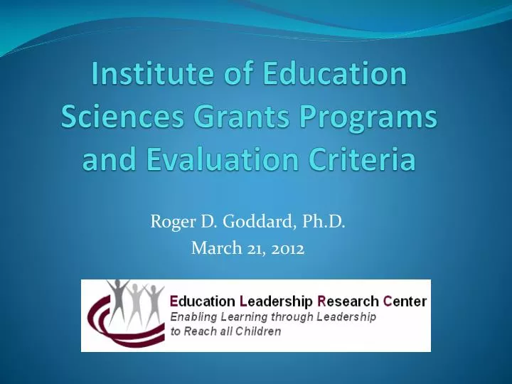 institute of education sciences grants programs and evaluation criteria