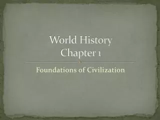World History Chapter 1