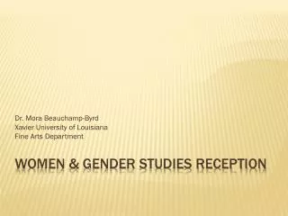 Women &amp; Gender Studies Reception