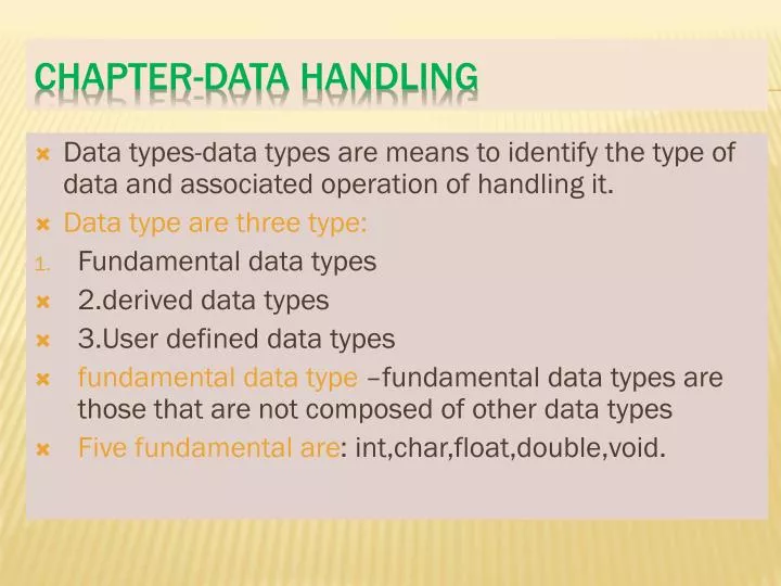 chapter data handling