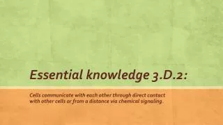 Essential knowledge 3.D.2: