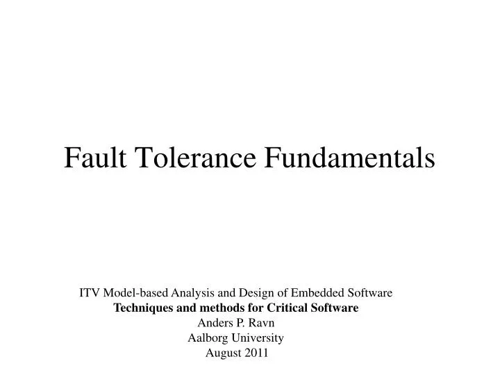fault tolerance fundamentals