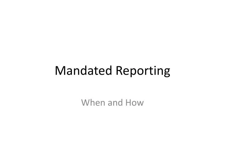 mandated reporting