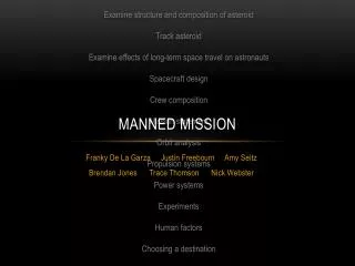 Manned Mission
