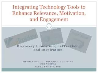 Integrating Technology Tools to Enhance Relevance, Motivation, and Engagement