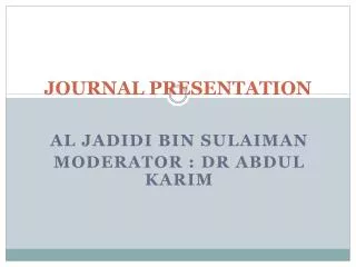 JOURNAL PRESENTATION