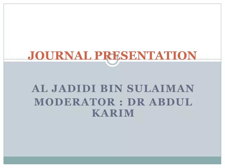 journal presentation