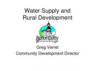Water Supply and Rural Development