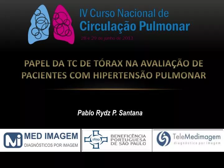 papel da tc de t rax na avalia o de pacientes com hipertens o pulmonar