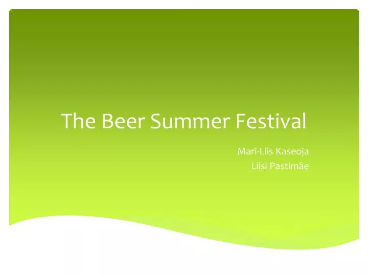 the beer summer festival