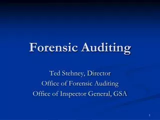 Forensic Auditing