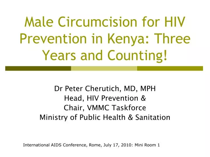male circumcision for hiv prevention in kenya three years and counting