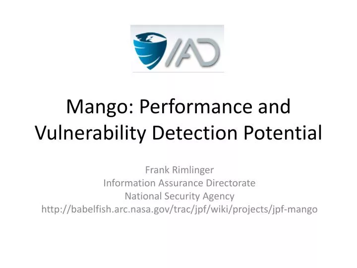 mango performance and vulnerability detection potential
