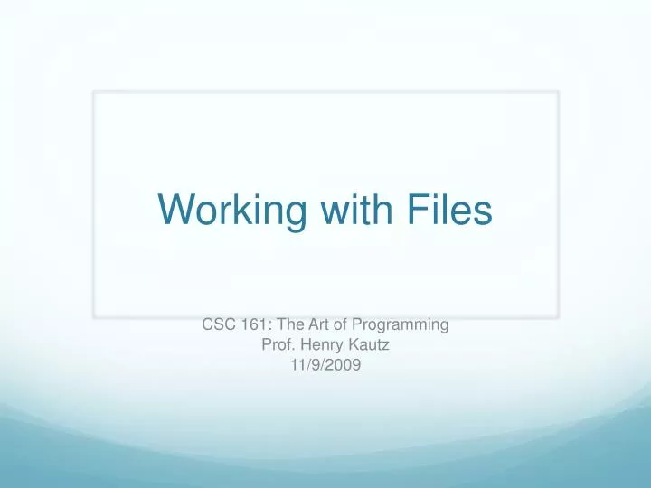 working with files