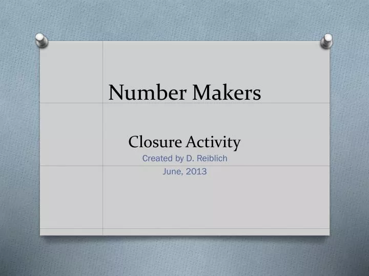 number makers closure activity