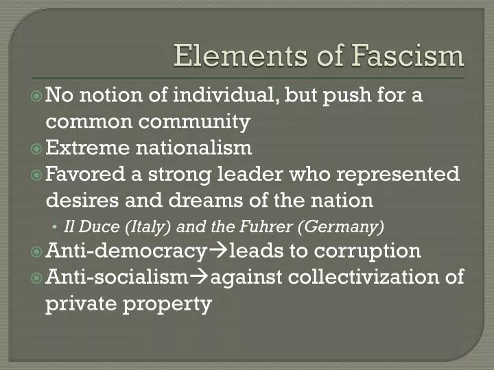 elements of fascism