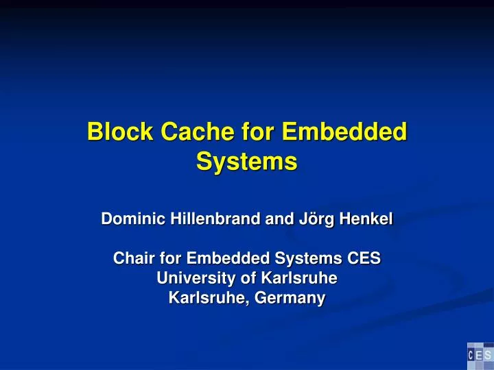 block cache for embedded systems