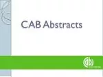 CAB Abstracts - slide 1