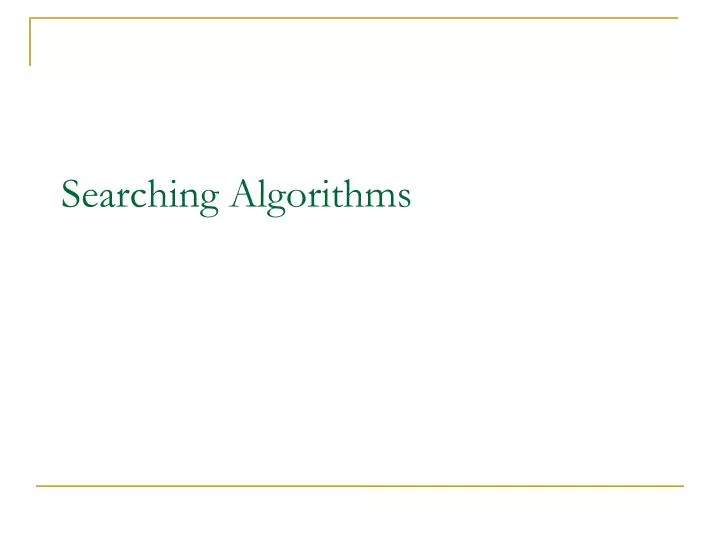searching algorithms