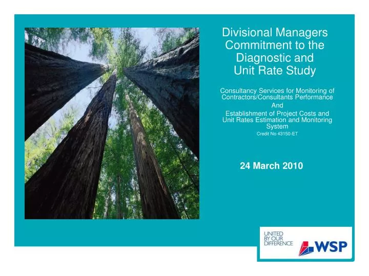 divisional managers commitment to the diagnostic and unit rate study