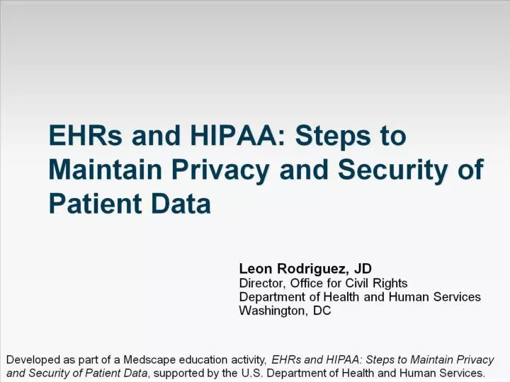 ehrs and hipaa steps to maintain privacy and security of patient data