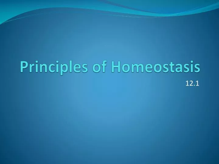 principles of homeostasis