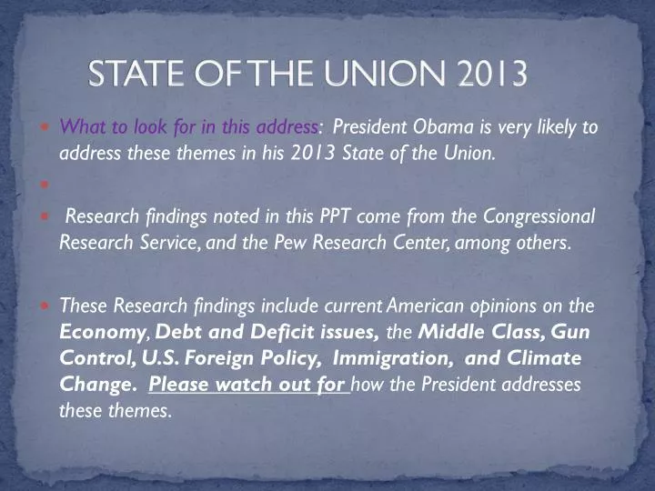 state of the union 2013