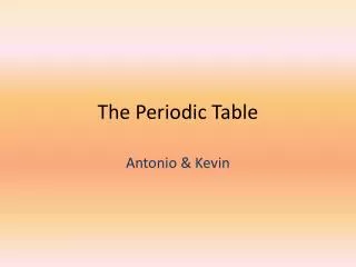the periodic table