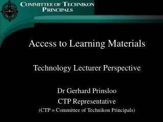 Access to Learning Materials Technology Lecturer Perspective