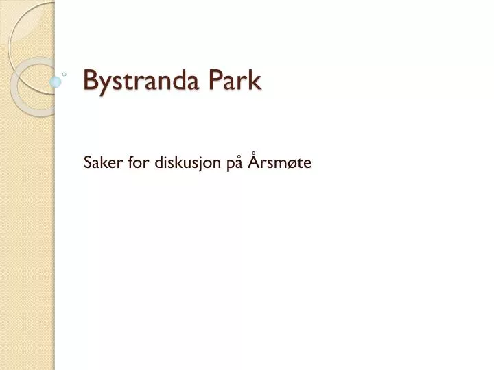 bystranda park