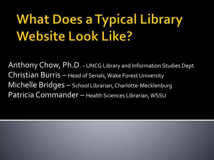 what does a typical library website look like