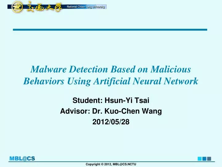 malware detection based on malicious behaviors using artificial neural network