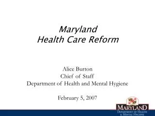 Maryland Health Care Reform