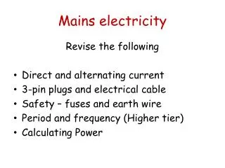 Mains electricity