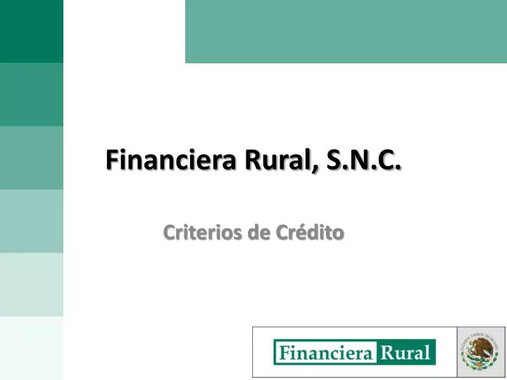 financiera rural s n c