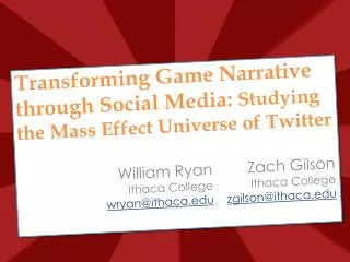 Transforming Game Narrative through Social Media: Studying the Mass Effect Universe of Twitter