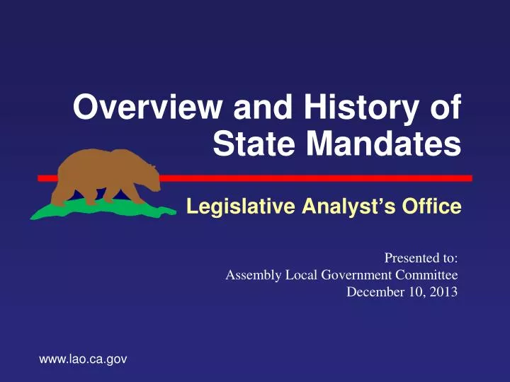 overview and history of state mandates