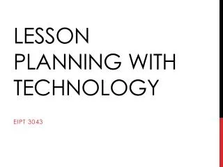 Lesson planning with technology