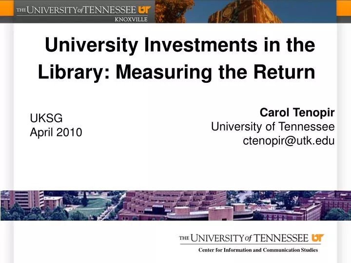 university investments in the library measuring the return
