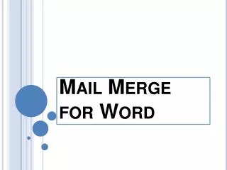 Mail Merge for Word