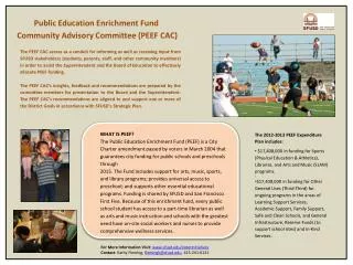 Public Education Enrichment Fund Community Advisory Committee (PEEF CAC)