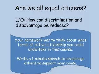 Are we all equal citizens?