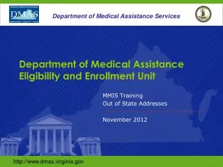 department of medical assistance eligibility and enrollment unit