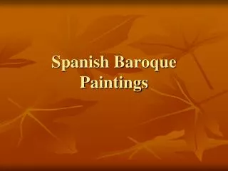 Spanish Baroque Paintings