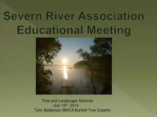Severn River Association Educational Meeting