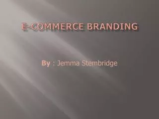 E-commerce branding