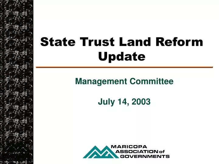 state trust land reform update